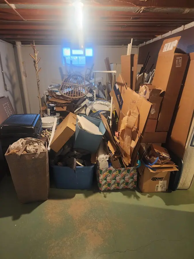 Roll-off dumpster container at job site for 8 Yard Dumpster Rental in Overland Park